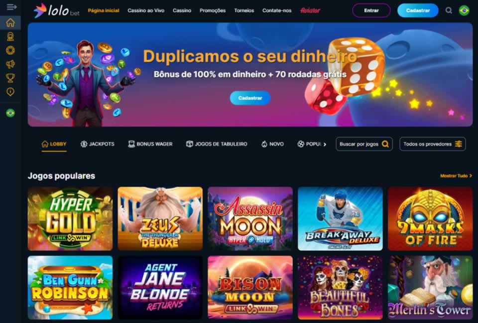 site traz jogos produzidos pelos principais fornecedores do mercado, como NetEnt, Microgaming, Evolution Gaming e Playtech. Além das slot machines, o casino também oferece os melhores jogos de bingo online, desde os jogos mais tradicionais aos mais populares.